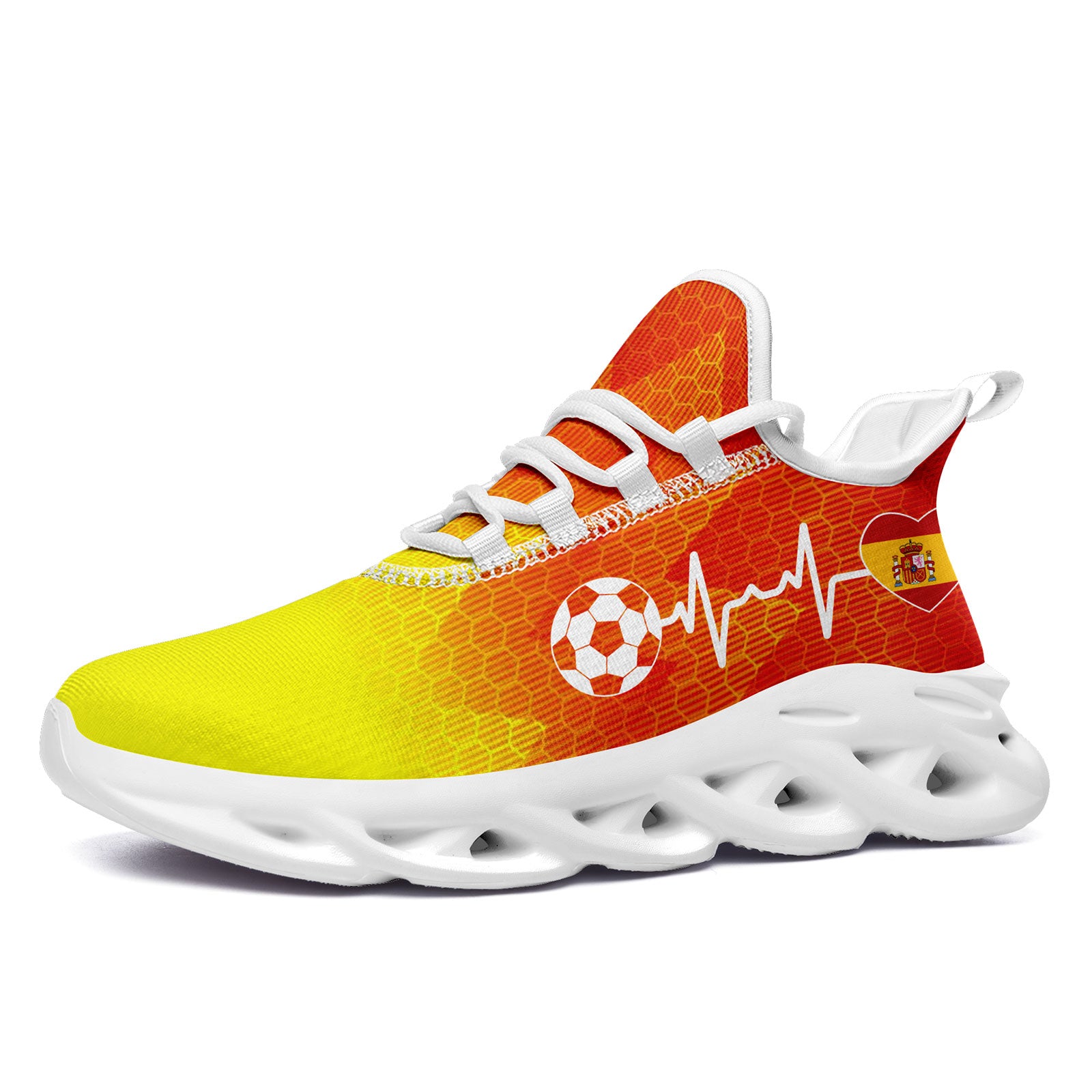 Custom Spain 2026 World Cup Sneakers DIY Country Flag Running Shoes Lightweight Sport Shoes Gift for Football Fans Personalized Team Name and Logo FN003-F025036-2