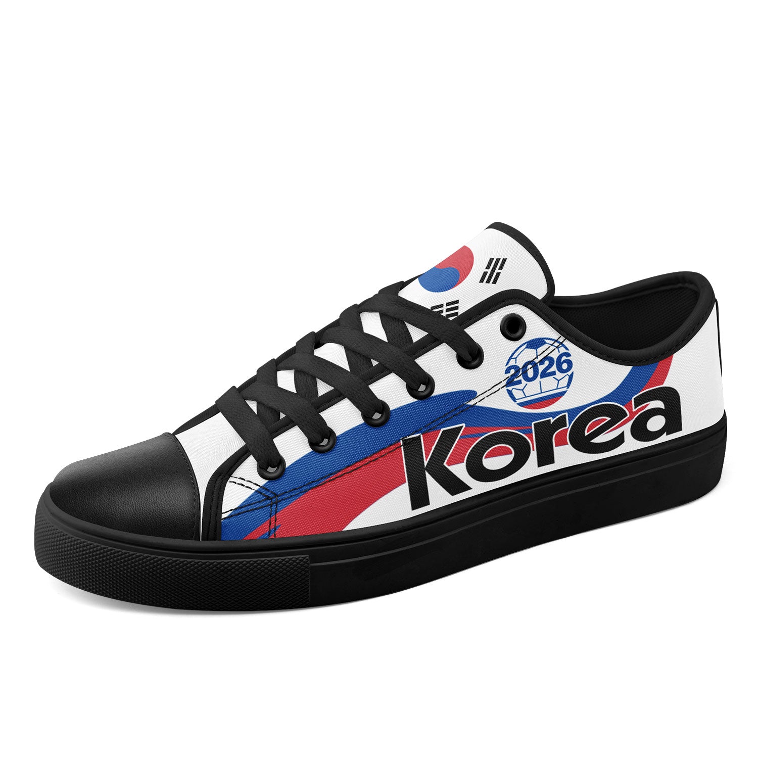 Custom South Korea 2026 World Cup Sneakers DIY Country Flag Running Shoes Lightweight Sport Shoes Gift for Football Fans Personalized Team Name and Logo FN027-F009081-3