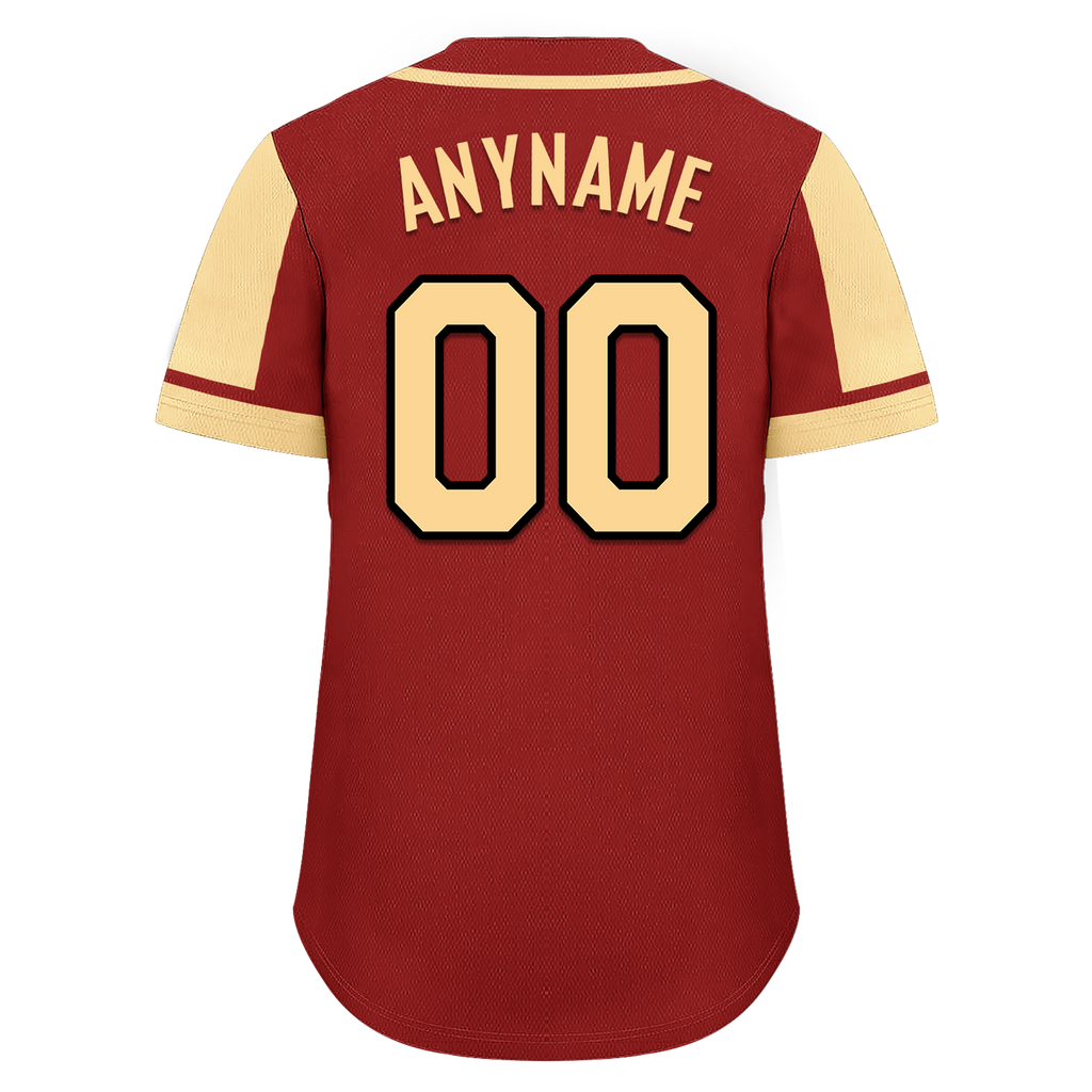 Custom Red Yellow Raglan Sleeves Personalized Authentic Baseball Jersey BSBJ01-D017195