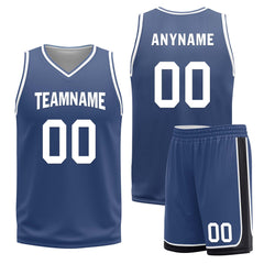 Custom White Gray Blue Dallas City Edition Personalized Reversible Basketball Set Sports Basketball Jersey BBJ01R-D0610-7