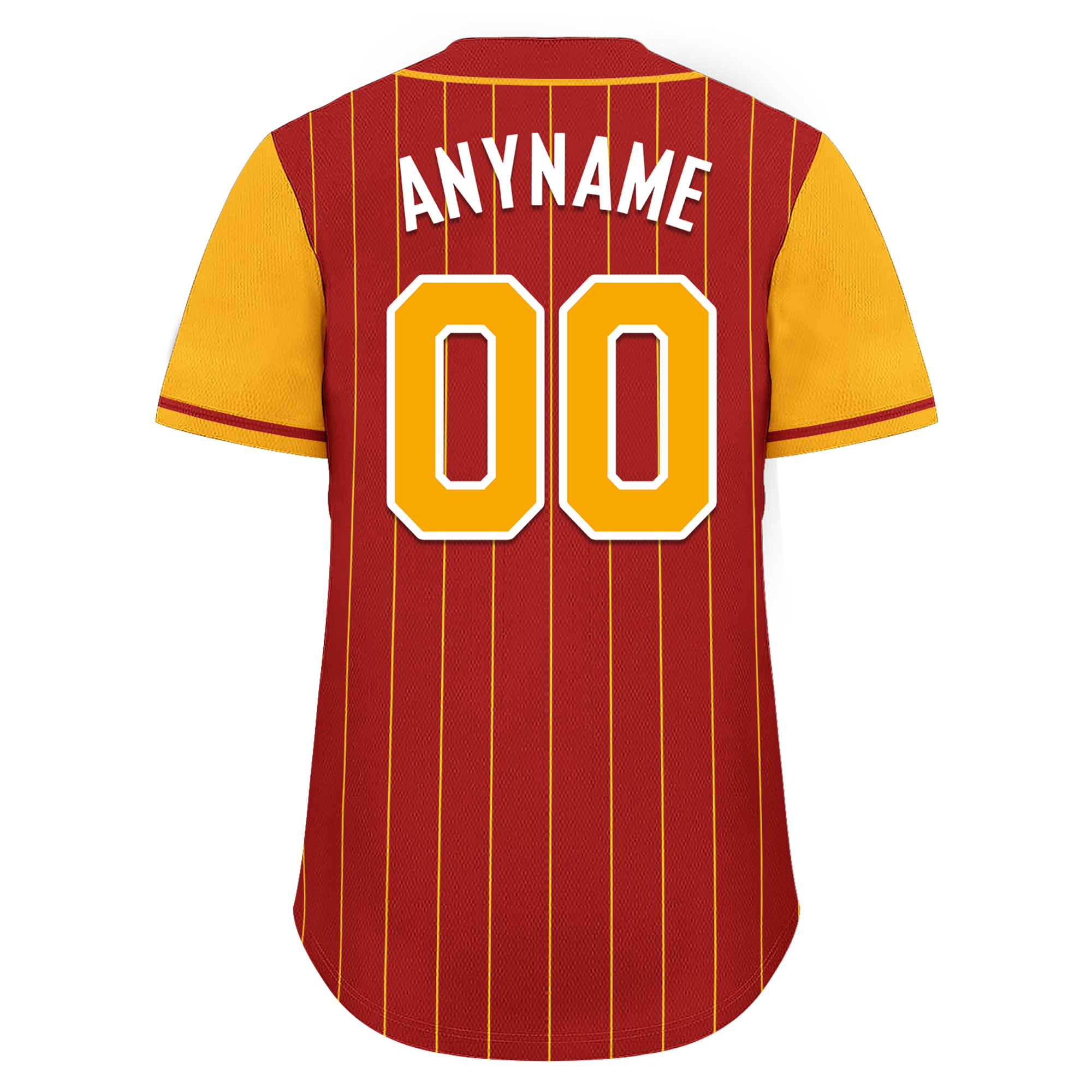 Custom Red Yellow Stripe Fashion Personalized Authentic Baseball Jersey BSBJ01-D017221