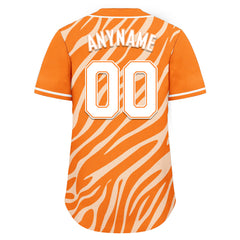 Custom Orange White Zebra Pattern Personalized Authentic Baseball Jersey BSBJ01-D020201-13