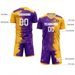 Custom Purple Yellow Soccer Sets Jersey Personalized SCJ101-D020210-10