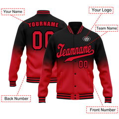 Custom Black Red Fade Fashion Jacket Bomber Full-Snap Varsity Letterman Personalized Jacket FZ005-D020229-26