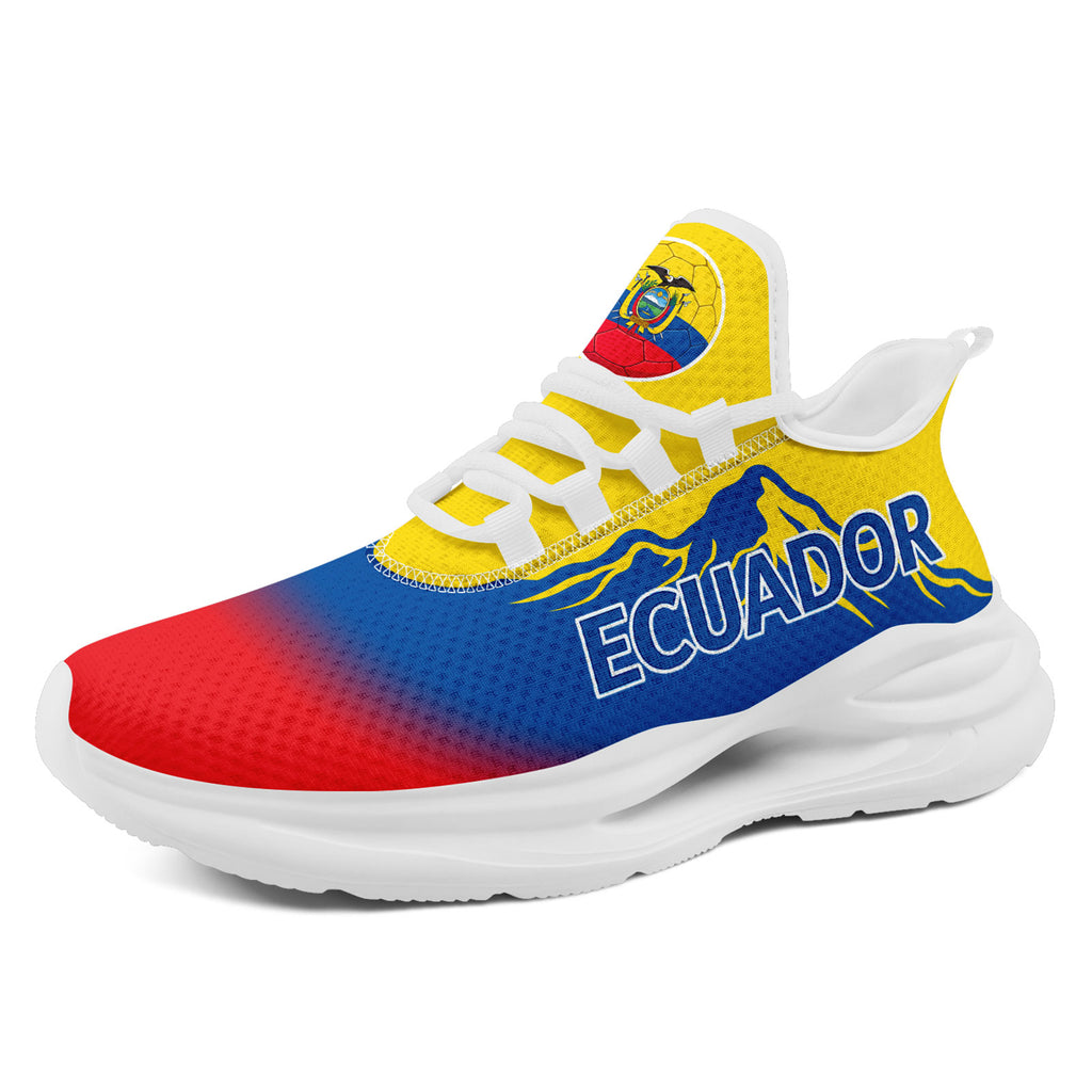 Custom Ecuador 2026 World Cup Sneakers DIY Country Flag Running Shoes Lightweight Sport Shoes Gift for Football Fans Personalized Team Name and Logo FN079-F009088-5