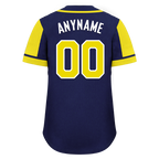 Custom Blue Yellow Raglan Sleeves Personalized Authentic Baseball Jersey BSBJ01-D017182