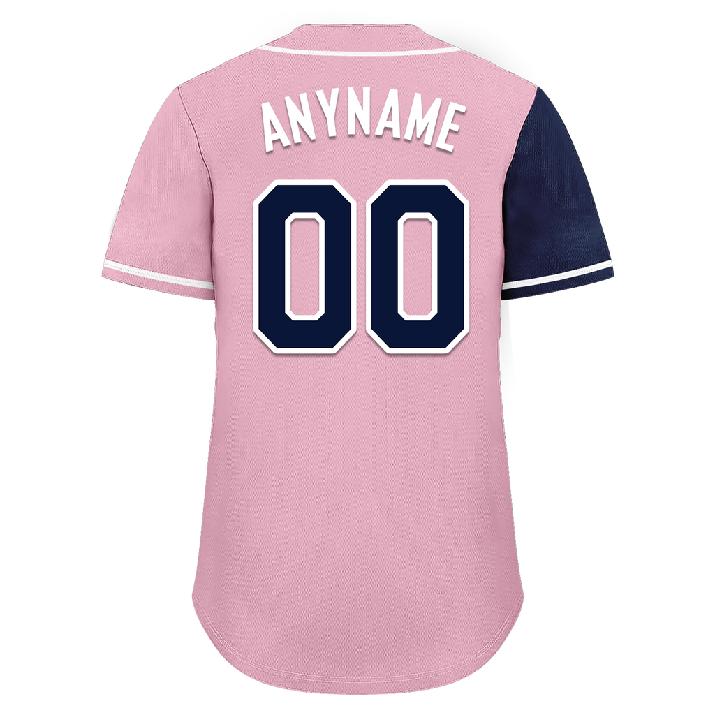 Custom Blue Pink Skull Fashion Personalized Authentic Baseball Jersey BSBJ01-D017145