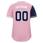 Custom Blue Pink Skull Fashion Personalized Authentic Baseball Jersey BSBJ01-D017145