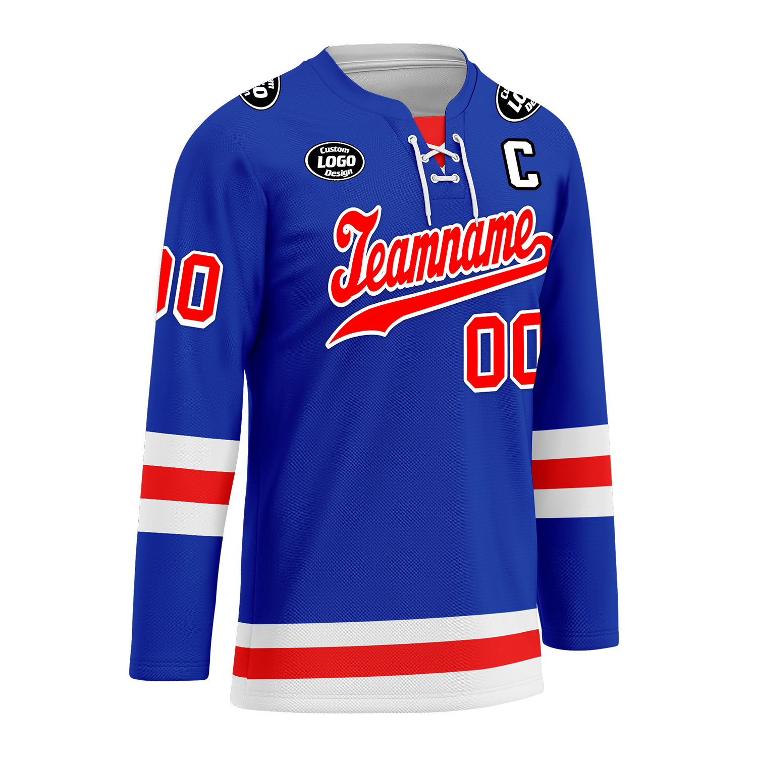 Custom Blue Red Personalized Hockey Jersey HCKJ01-D0a7007