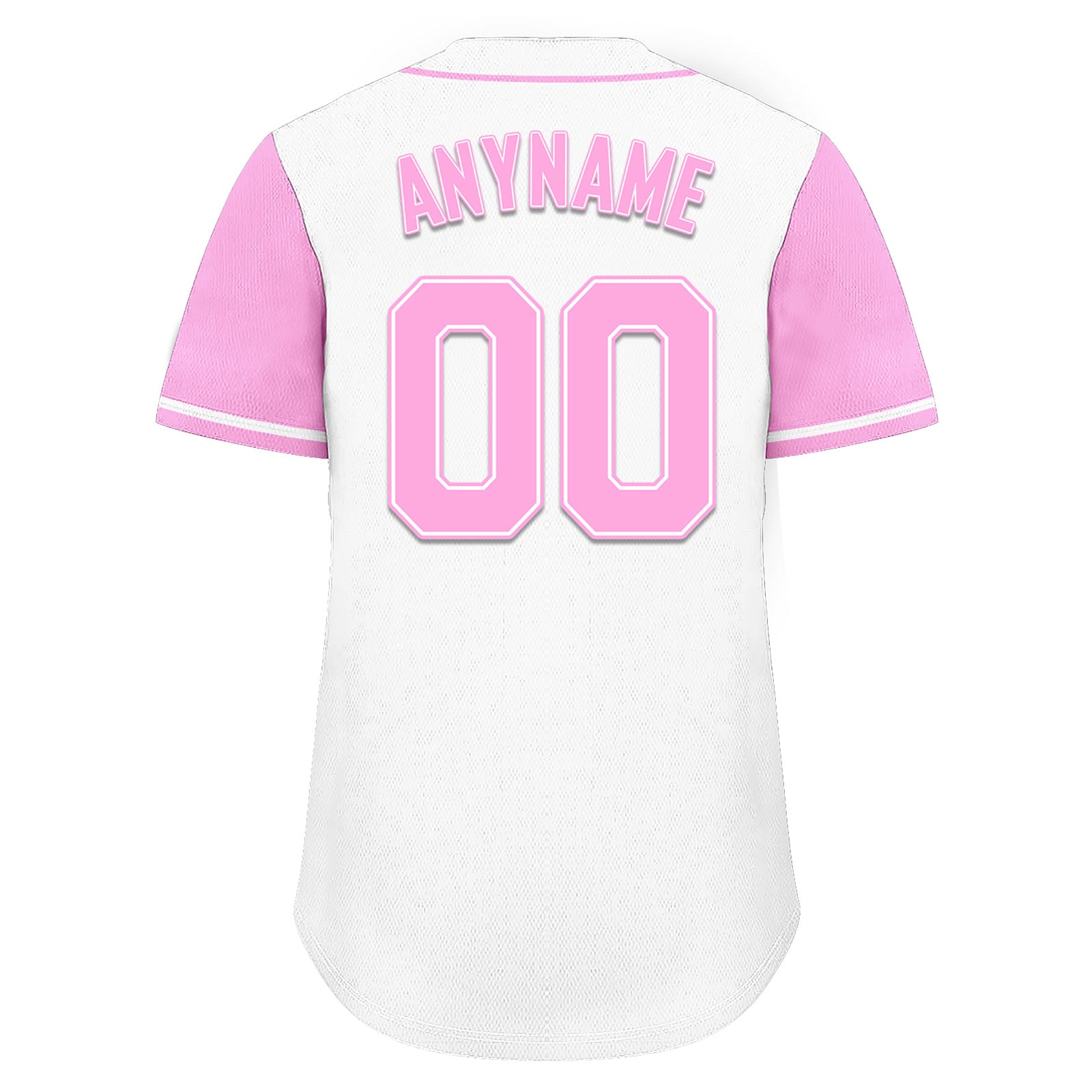 Custom White Pink Raglan Sleeves Personalized Authentic Baseball Jersey BSBJ01-D020200-15