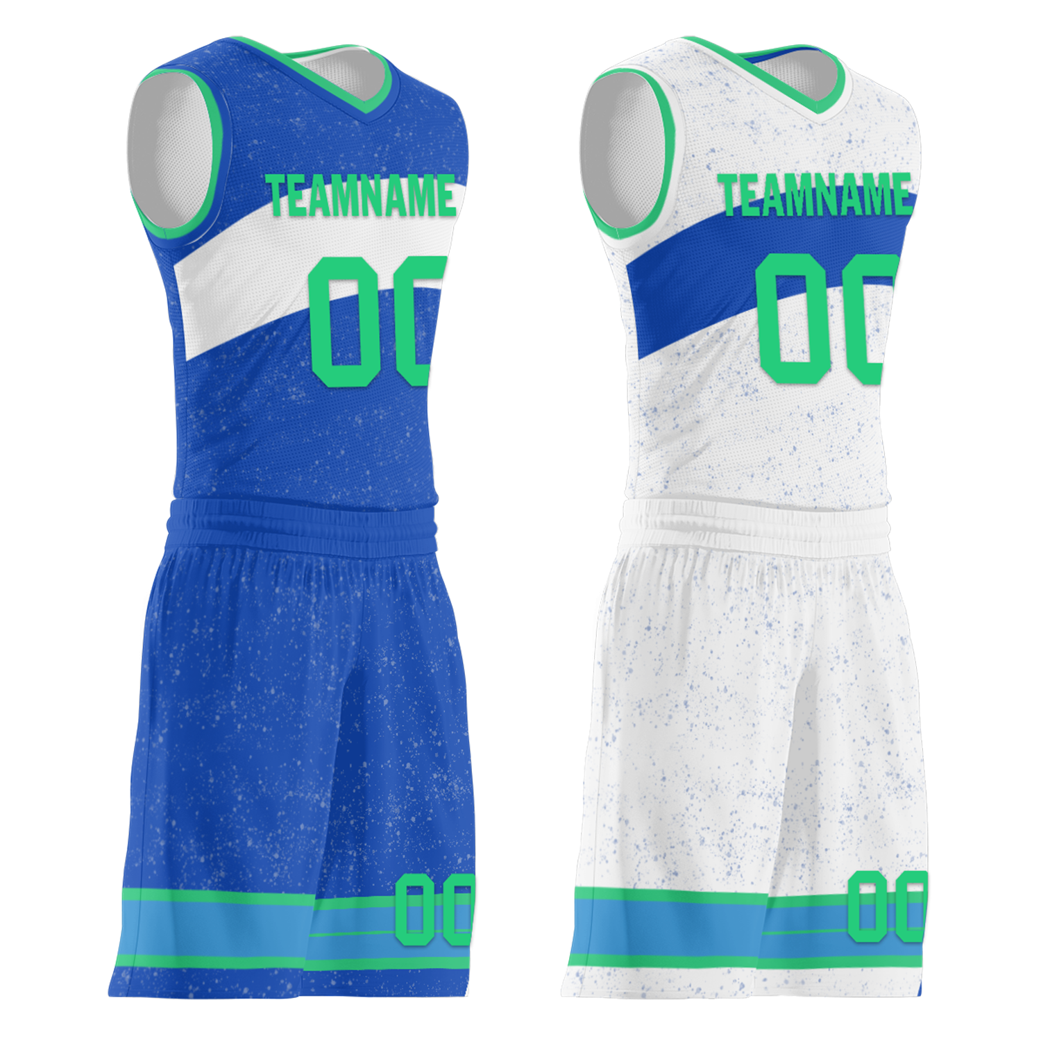 Custom Blue White Classic Style Reversible Basketball Uniform Personalized Ordinary BBJR-D017009