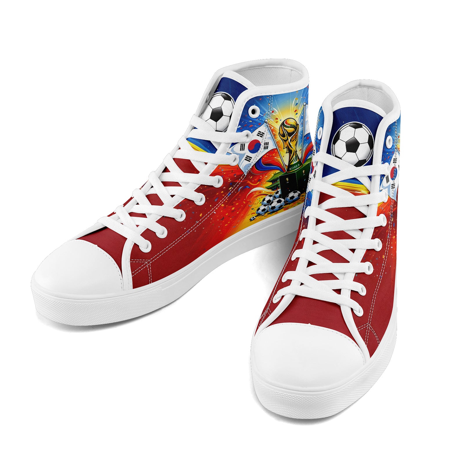 Custom South Korea 2026 World Cup Sneakers DIY Country Flag Running Shoes Lightweight Sport Shoes Gift for Football Fans Personalized Team Name and Logo FN024-F009070-4