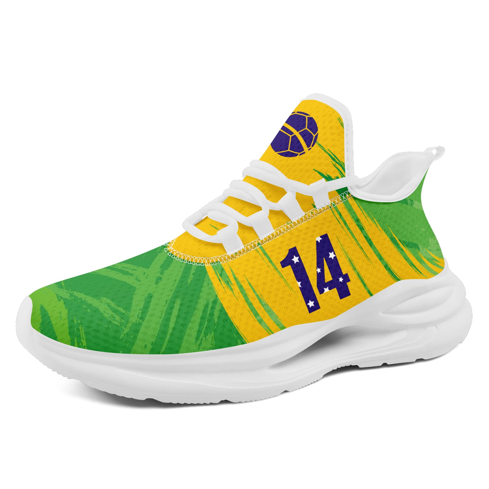 Custom 2026 World Cup Brazil Sneakers DIY Country Flag Running Shoes Lightweight Sport Shoes Gift for Football Fans Personalized Team Name and Logo FN079-F027080-7