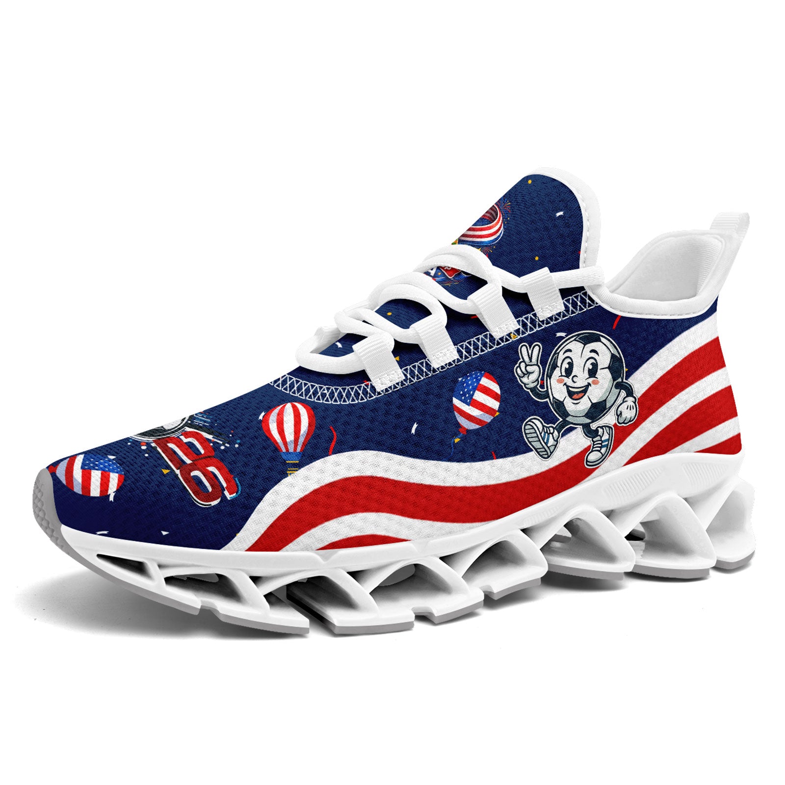 Custom United States 2026 World Cup Sneakers DIY Country Flag Running Shoes Lightweight Sport Shoes Gift for Football Fans Personalized Team Name and Logo FN003XD-F028038-3