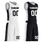 Custom White Black Classic Style Reversible Basketball Uniform Personalized Ordinary BBJR-D017051
