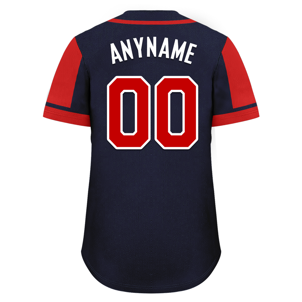 Custom Blue Red Raglan Sleeves Personalized Authentic Baseball Jersey BSBJ01-D017180