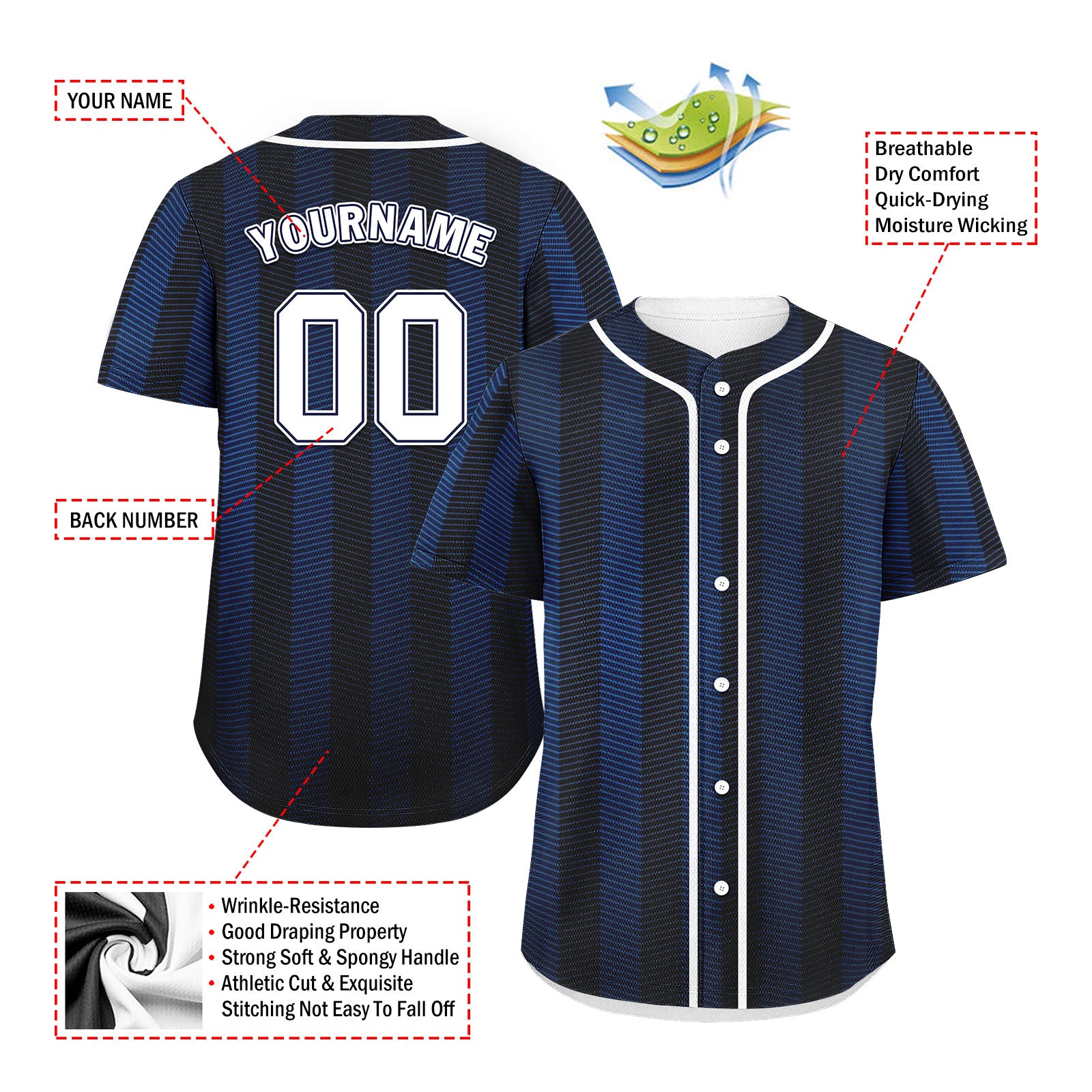 Custom Personalized Authentic Baseball Jersey BSBJ01-E025047-11