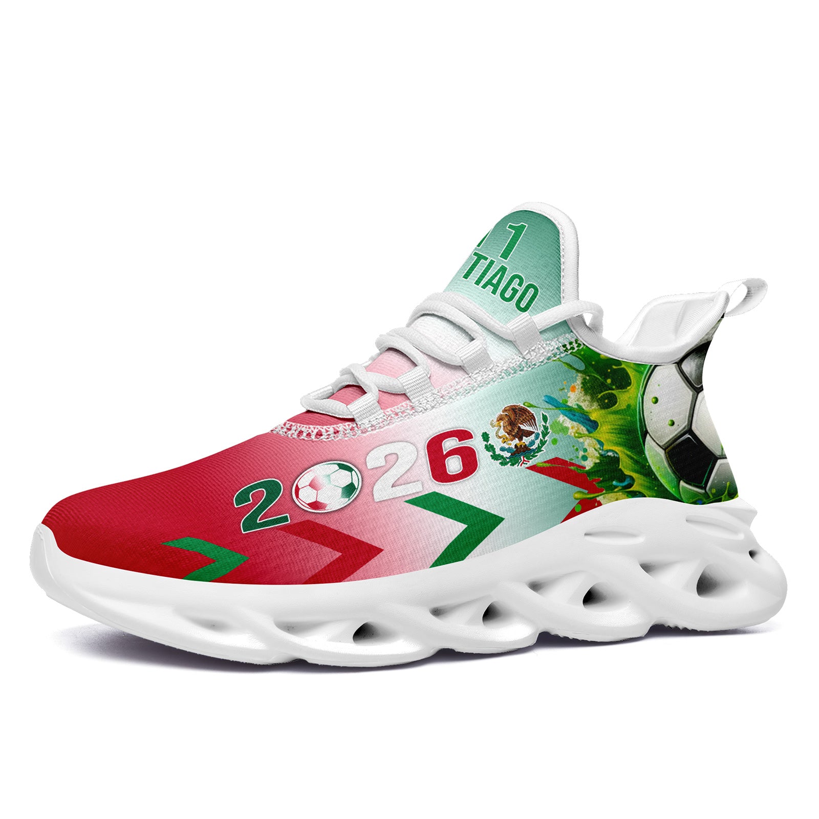 Custom 2026 World Cup Mexico Sneakers DIY Country Flag Running Shoes Lightweight Sport Shoes Gift for Football Fans Personalized Team Name and Logo FN003-F023075-5
