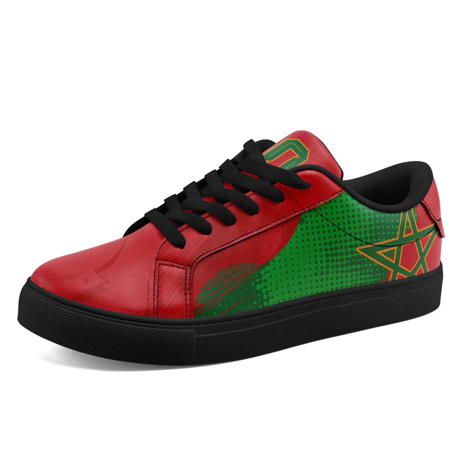 Custom Morocco 2026 World Cup Sneakers DIY Country Flag Running Shoes Lightweight Sport Shoes Gift for Football Fans Personalized Team Name and Logo FN023-F009097-4