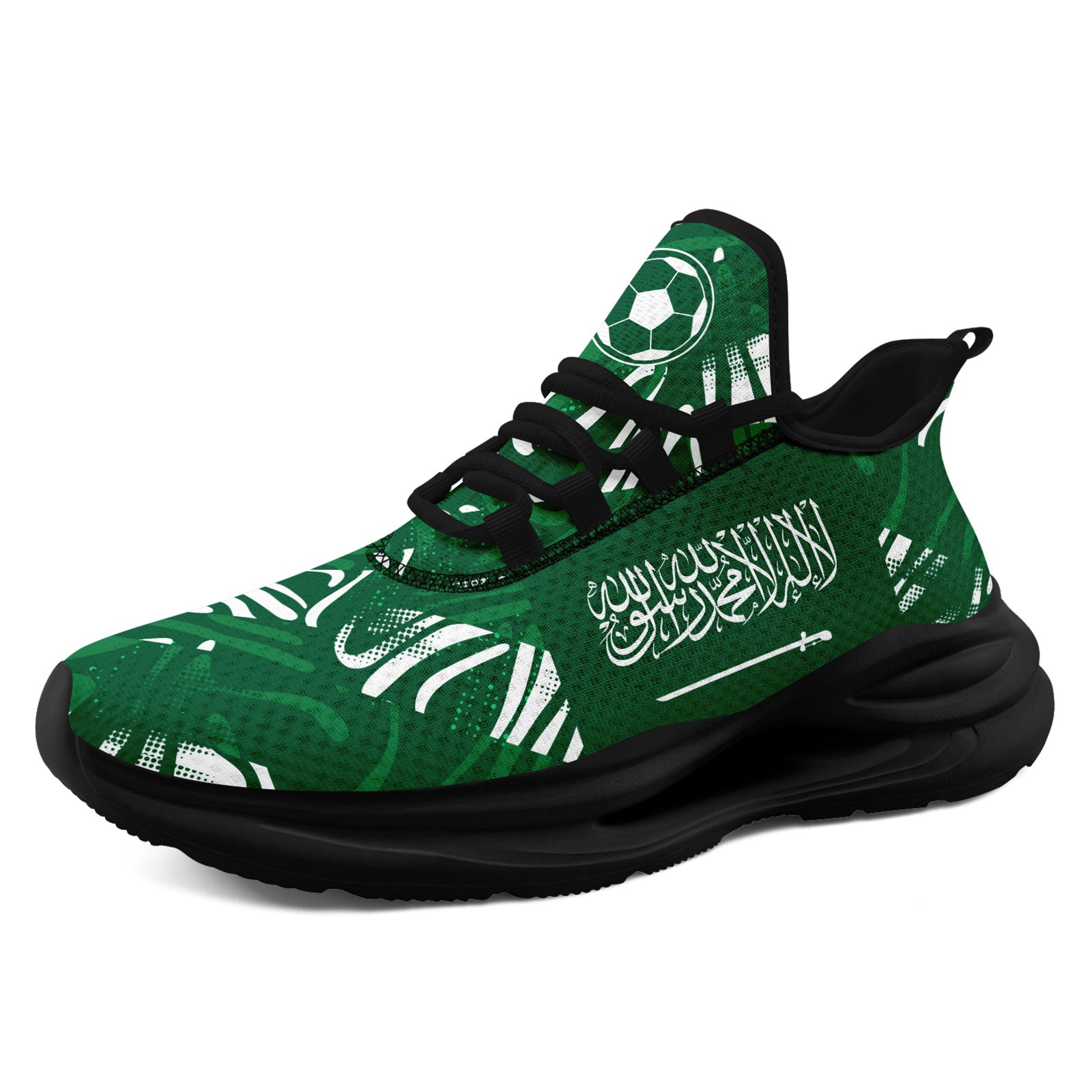 Custom Saudi Arabia 2026 World Cup Sneakers DIY Country Flag Running Shoes Lightweight Sport Shoes Gift for Football Fans Personalized Team Name and Logo FN079-F009093-2