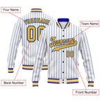 Custom White Royal Stripe Fashion Jacket Bomber Full-Snap Varsity Letterman Personalized Jacket FZ005-D020219-28