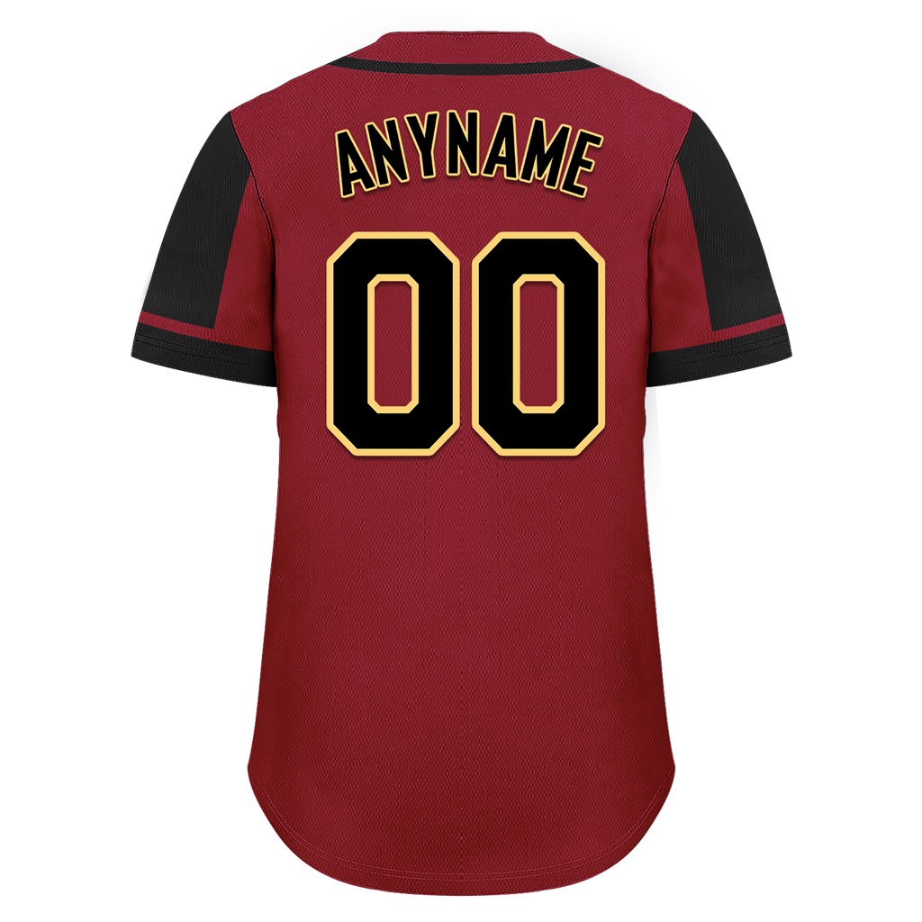 Custom Red Black Raglan Sleeves Personalized Authentic Baseball Jersey BSBJ01-D017162