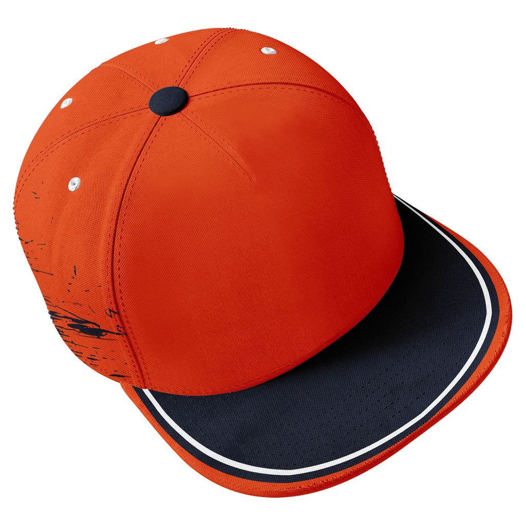Custom Orange Blue Chicago Football Jersey and Hat Combo Offer Personalized Combo ZH-D020326-7