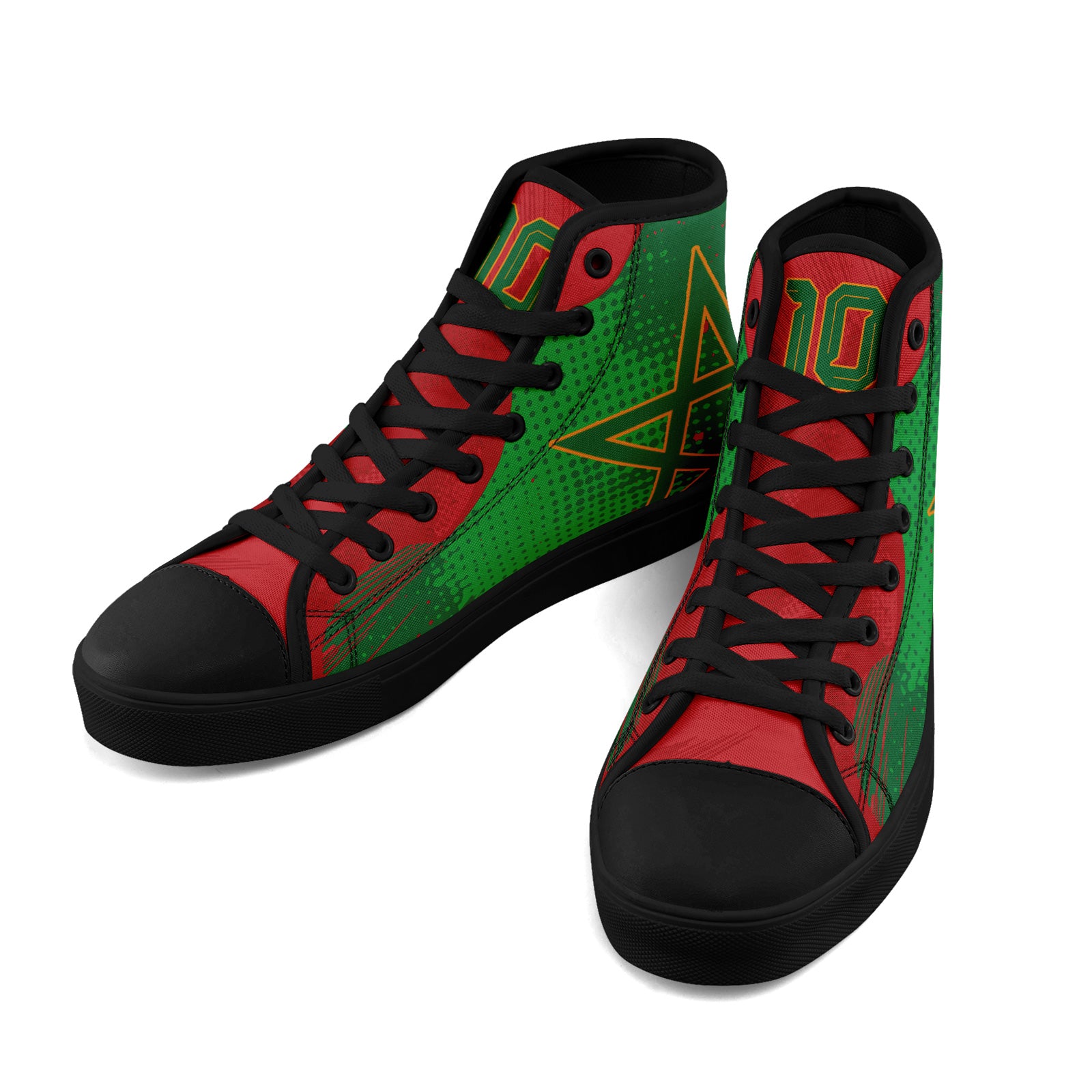 Custom Morocco 2026 World Cup Sneakers DIY Country Flag Running Shoes Lightweight Sport Shoes Gift for Football Fans Personalized Team Name and Logo FN024-F009090-4