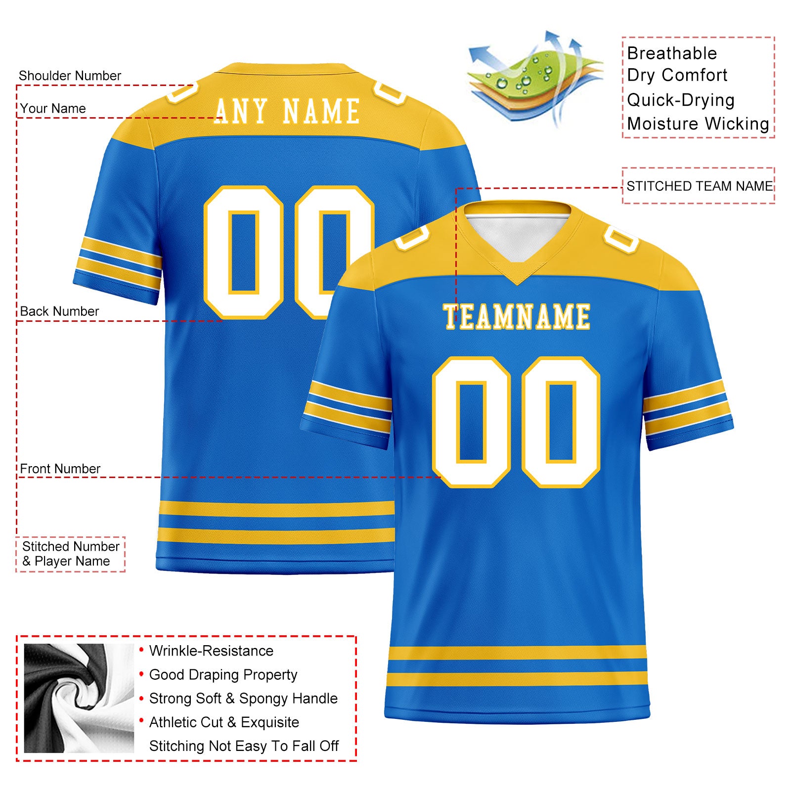 Custom Los Angeles Personalized Authentic Football Jersey FBJ02-E0607-14