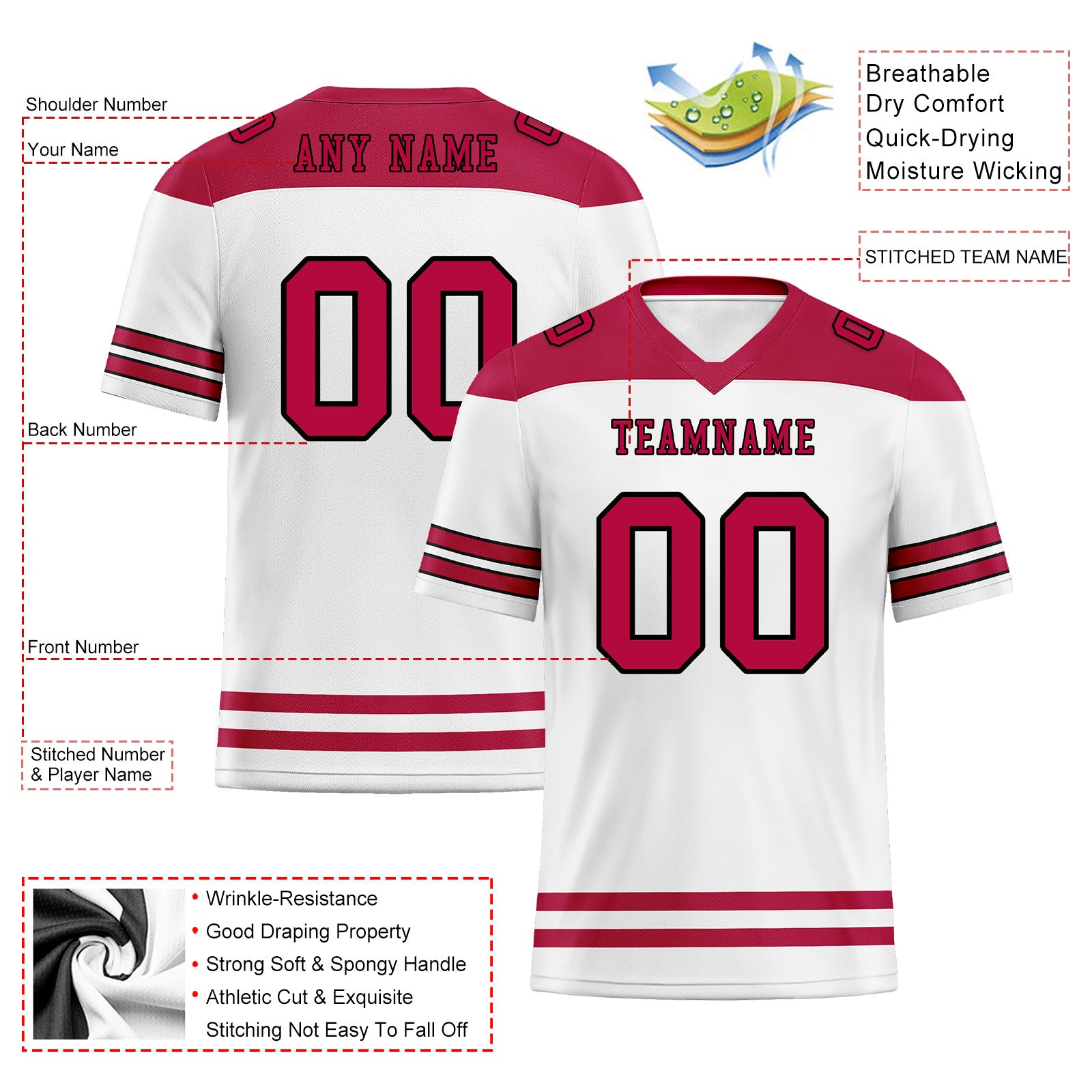 Custom Arizona Personalized Authentic Football Jersey FBJ02-E0607-32