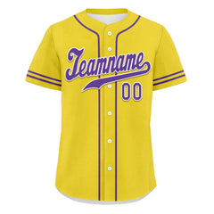 Custom Yellow Classic Style Purple Personalized Authentic Baseball Jersey UN002-bd0b00d8-a9