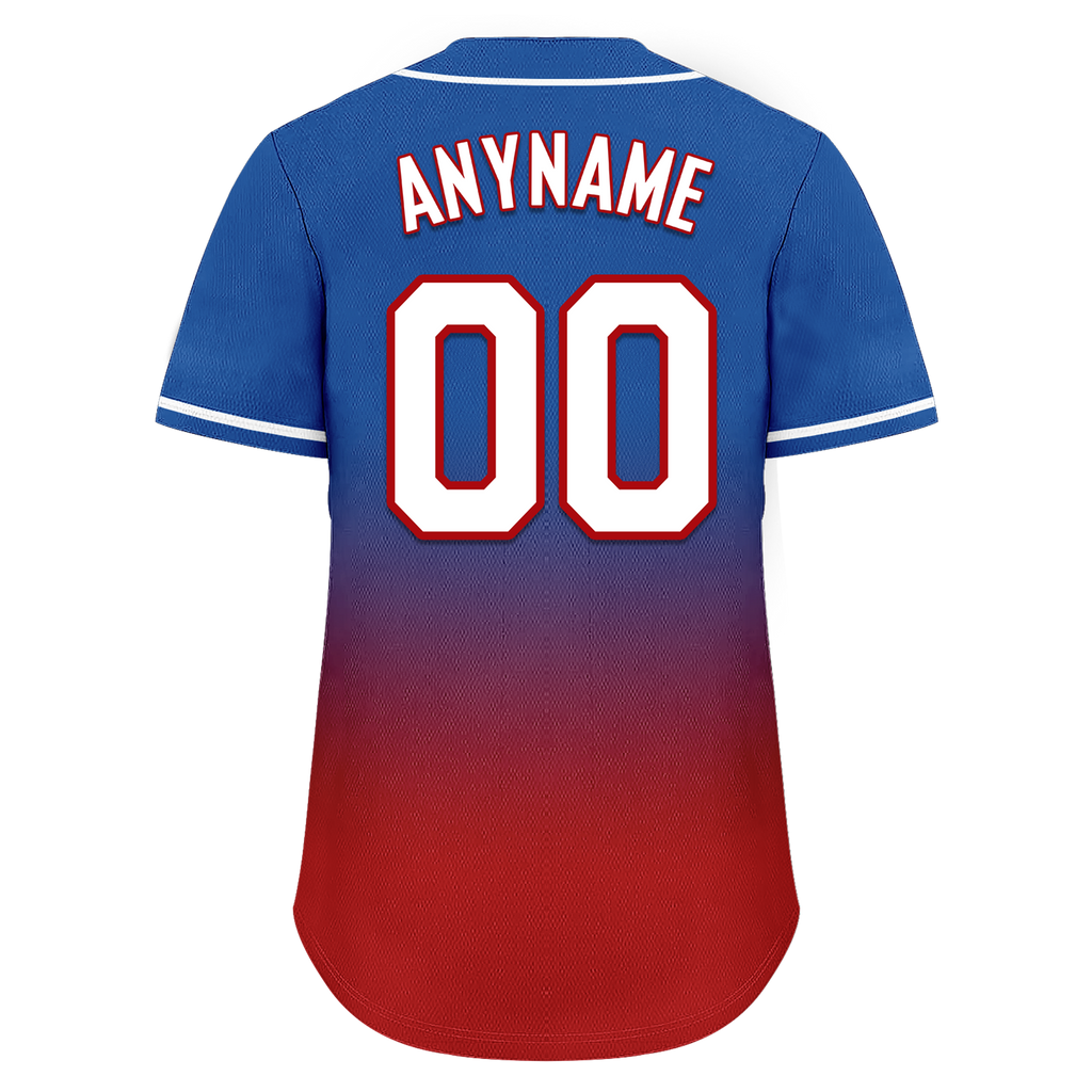Custom Blue Red Fade Fashion Personalized Authentic Baseball Jersey BSBJ01-D0a70bd