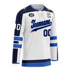 Custom White Blue Personalized Hockey Jersey HCKJ01-D0a70e0