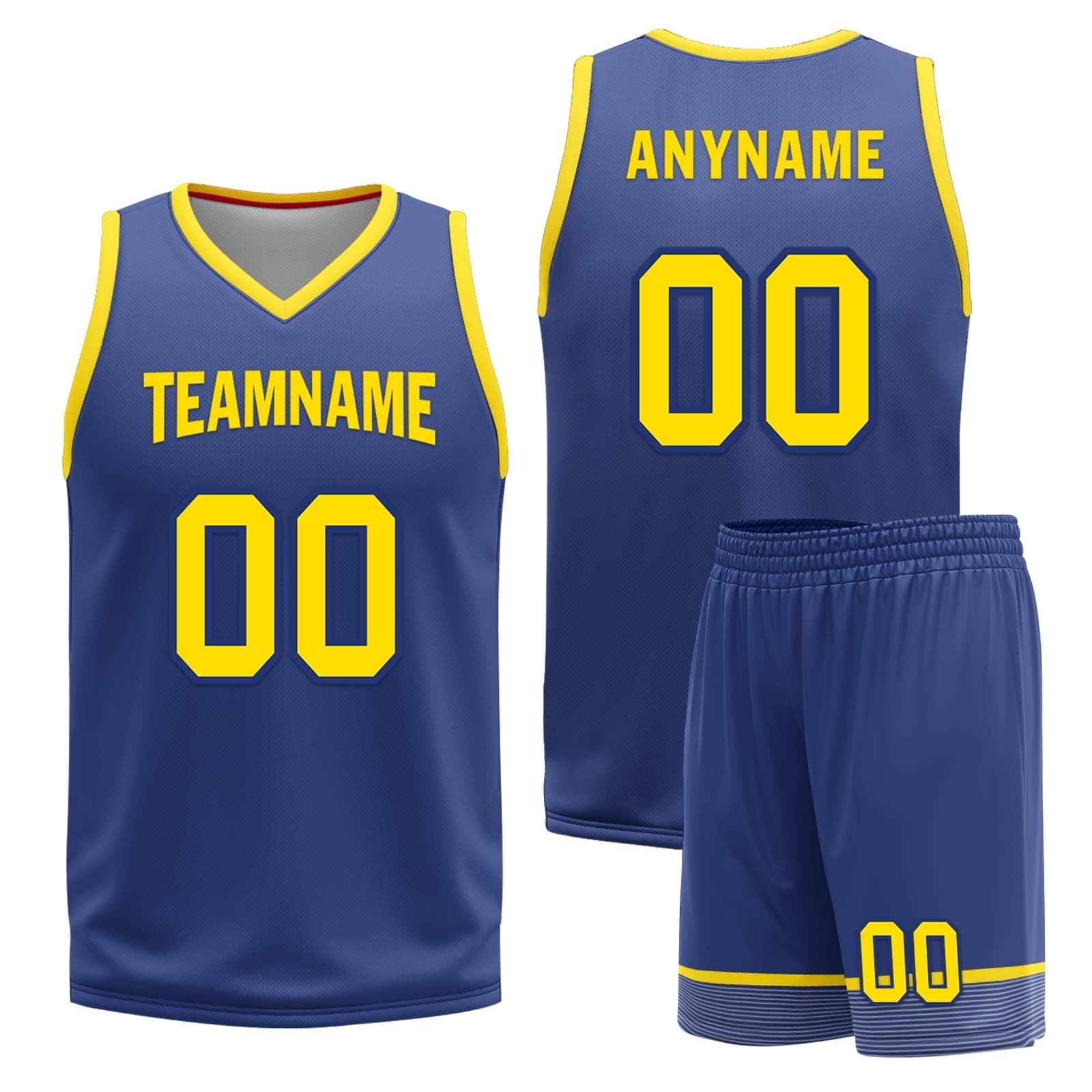 Custom Navy Blue Red Gold Golden State City Edition Personalized Reversible Basketball Set Sports Basketball Jersey BBJ01R-D0610-10-COOLMAX