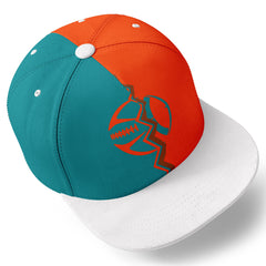 Custom Orange Blue Florida Hat Sport Design Cap Stitched Adjustable Personalized PR067B-D028017-28