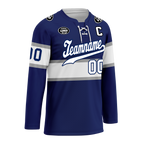 Custom Blue White Personalized Hockey Jersey HCKJ01-D0a70bd