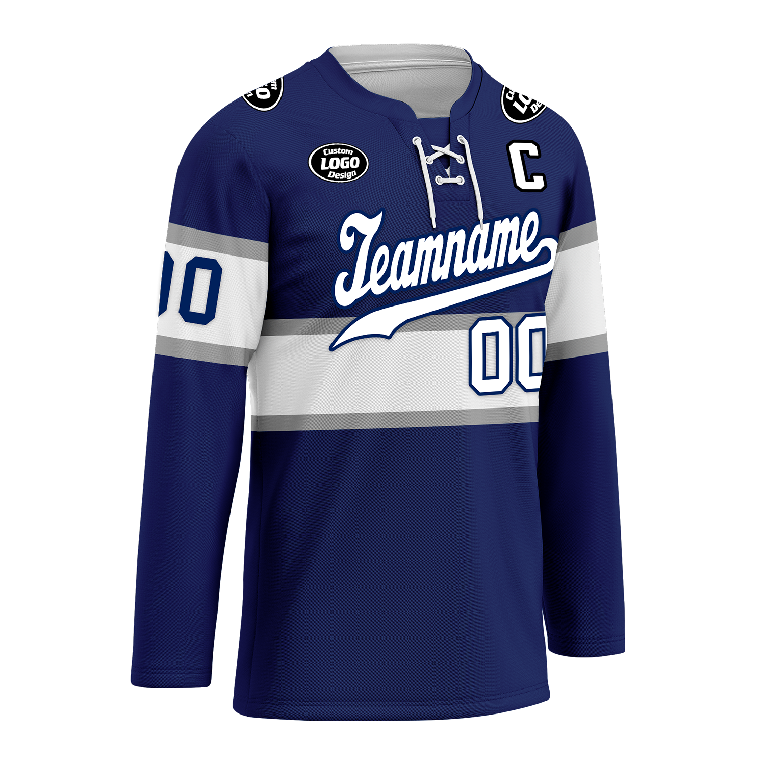 Custom Blue White Personalized Hockey Jersey HCKJ01-D0a70bd