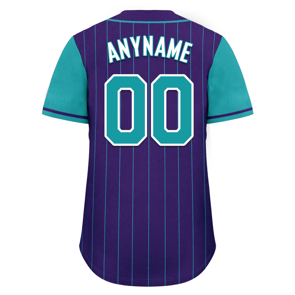 Custom Purple Cyan Stripe Fashion Personalized Authentic Baseball Jersey BSBJ01-D017248