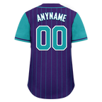 Custom Purple Cyan Stripe Fashion Personalized Authentic Baseball Jersey BSBJ01-D017248