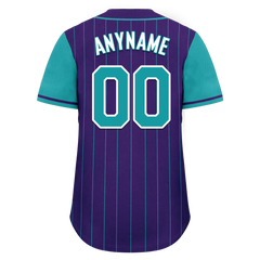 Custom Purple Cyan Stripe Fashion Personalized Authentic Baseball Jersey BSBJ01-D017248