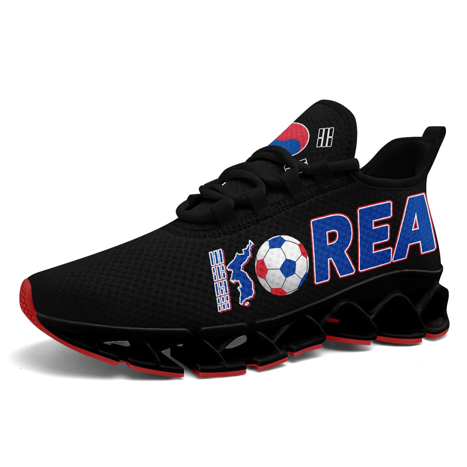 Custom South Korea 2026 World Cup Sneakers DIY Country Flag Running Shoes Lightweight Sport Shoes Gift for Football Fans Personalized Team Name and Logo FN003XD-F009063-2