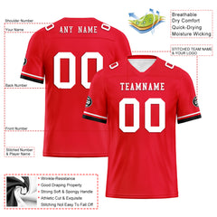 Custom Red Black Houston Football Jersey and Firesoul Sports Shoes Combo Offer Personalized Combo ZH-D020273-12