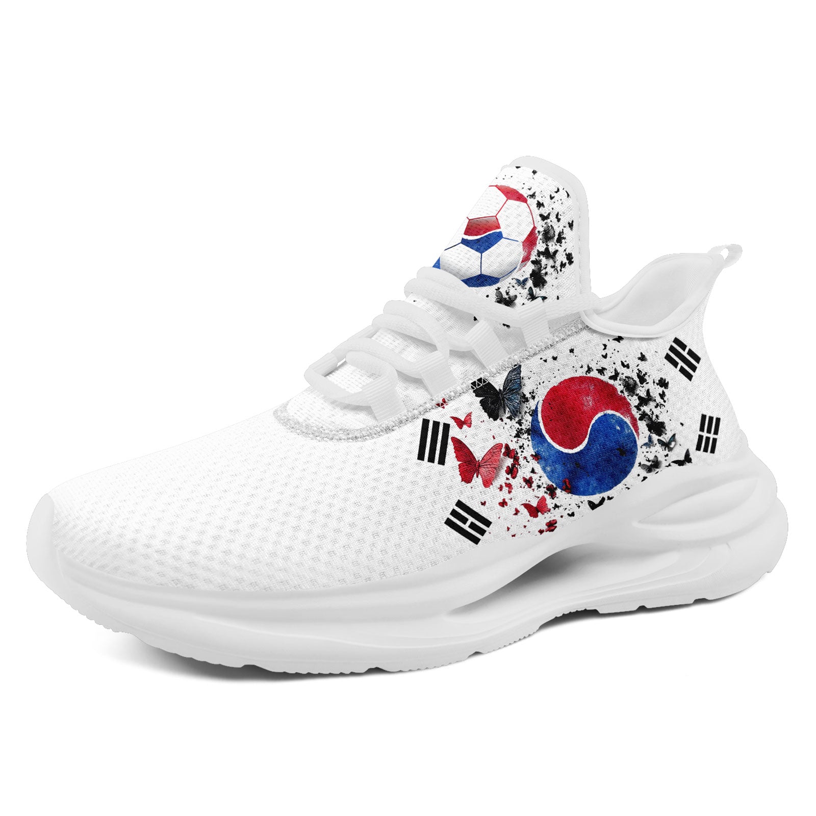 Custom South Korea 2026 World Cup Sneakers DIY Country Flag Running Shoes Lightweight Sport Shoes Gift for Football Fans Personalized Team Name and Logo FN079-F009056-2