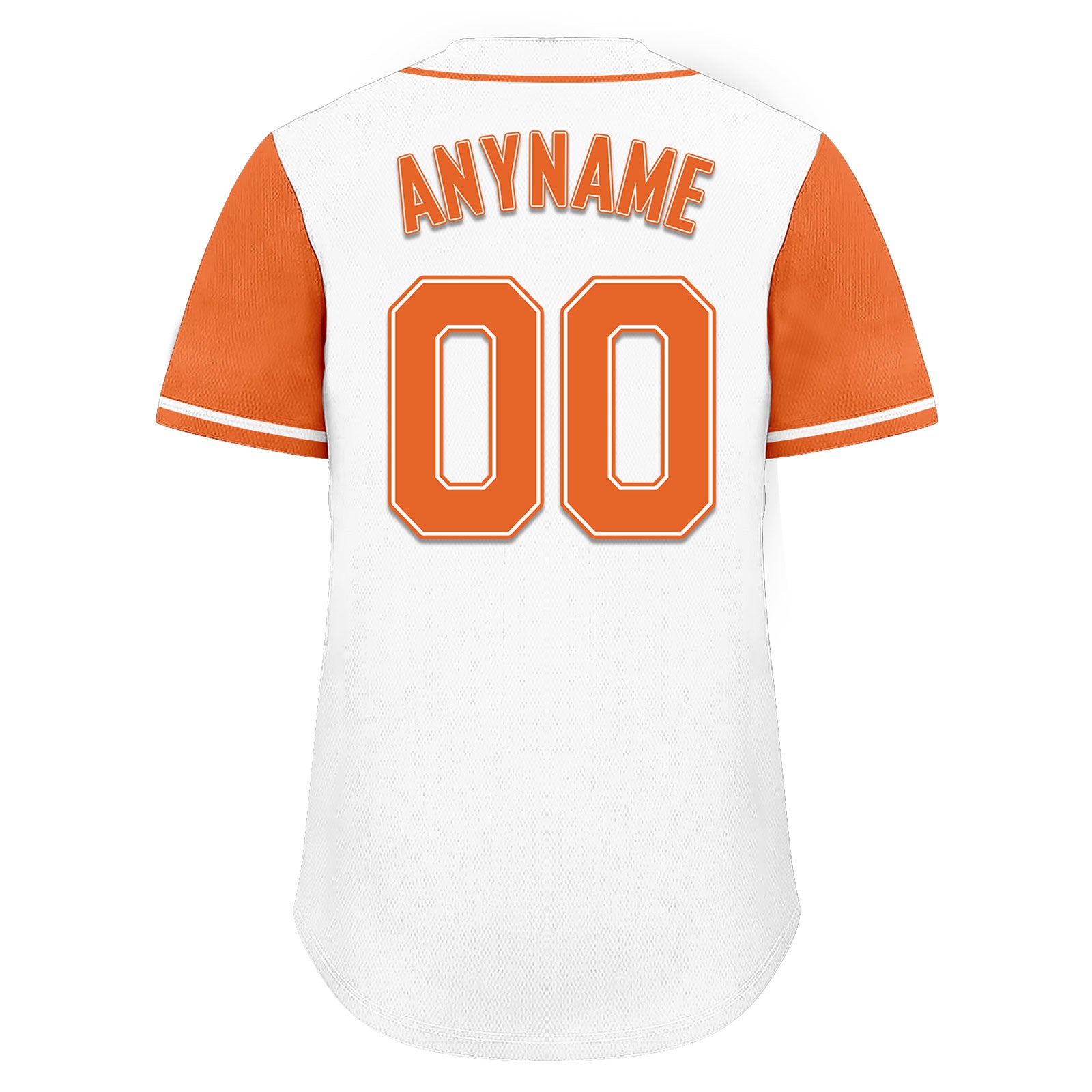 Custom White Orange Raglan Sleeves Personalized Authentic Baseball Jersey BSBJ01-D020200-3