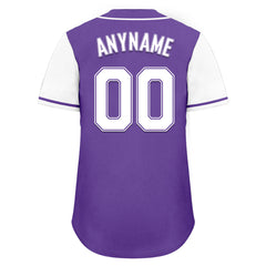 Custom Purple White Raglan Sleeves Personalized Authentic Baseball Jersey BSBJ01-D020200-14