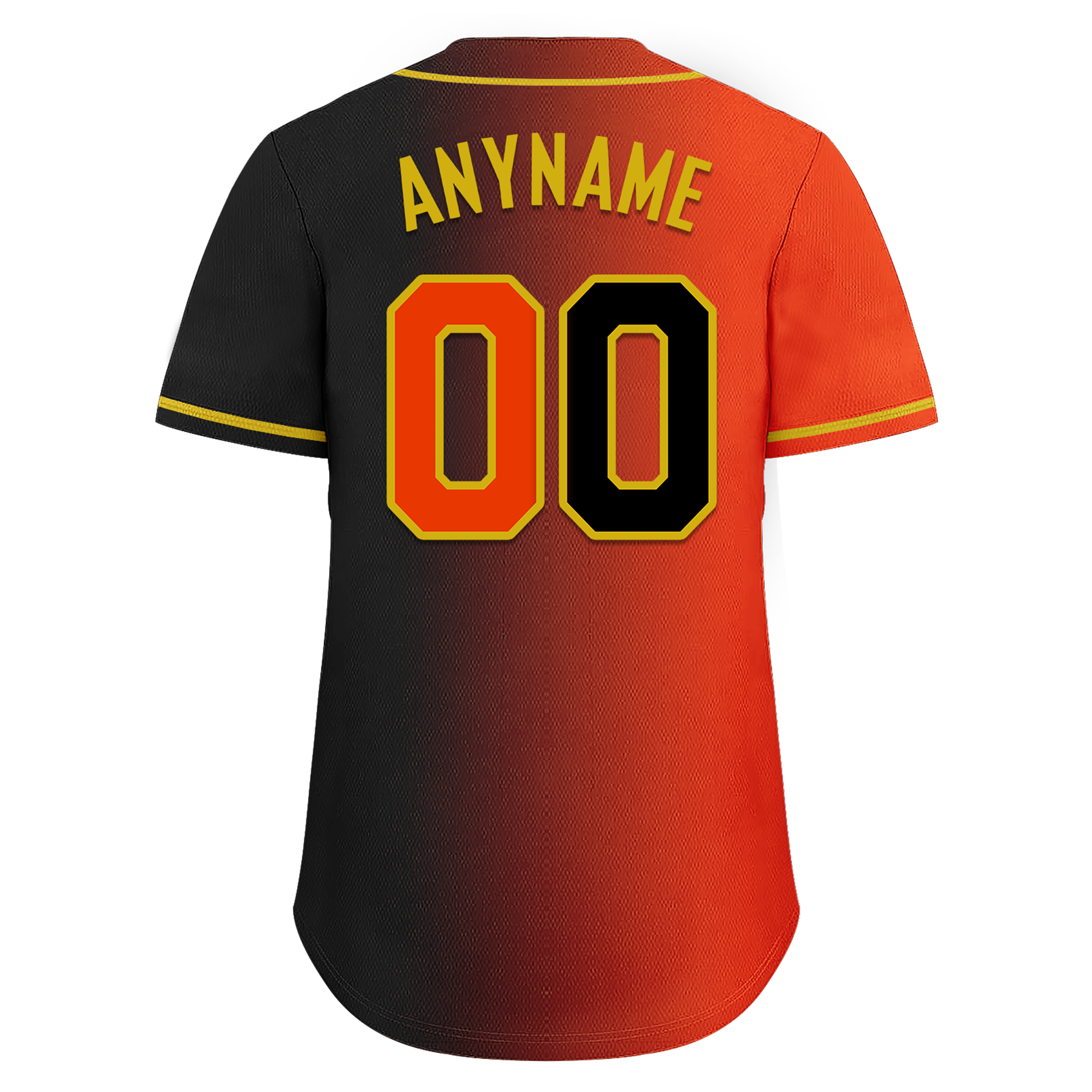 Custom Orange Black Gradient Fashion Personalized Authentic Baseball Jersey BSBJ01-D0a7aa8