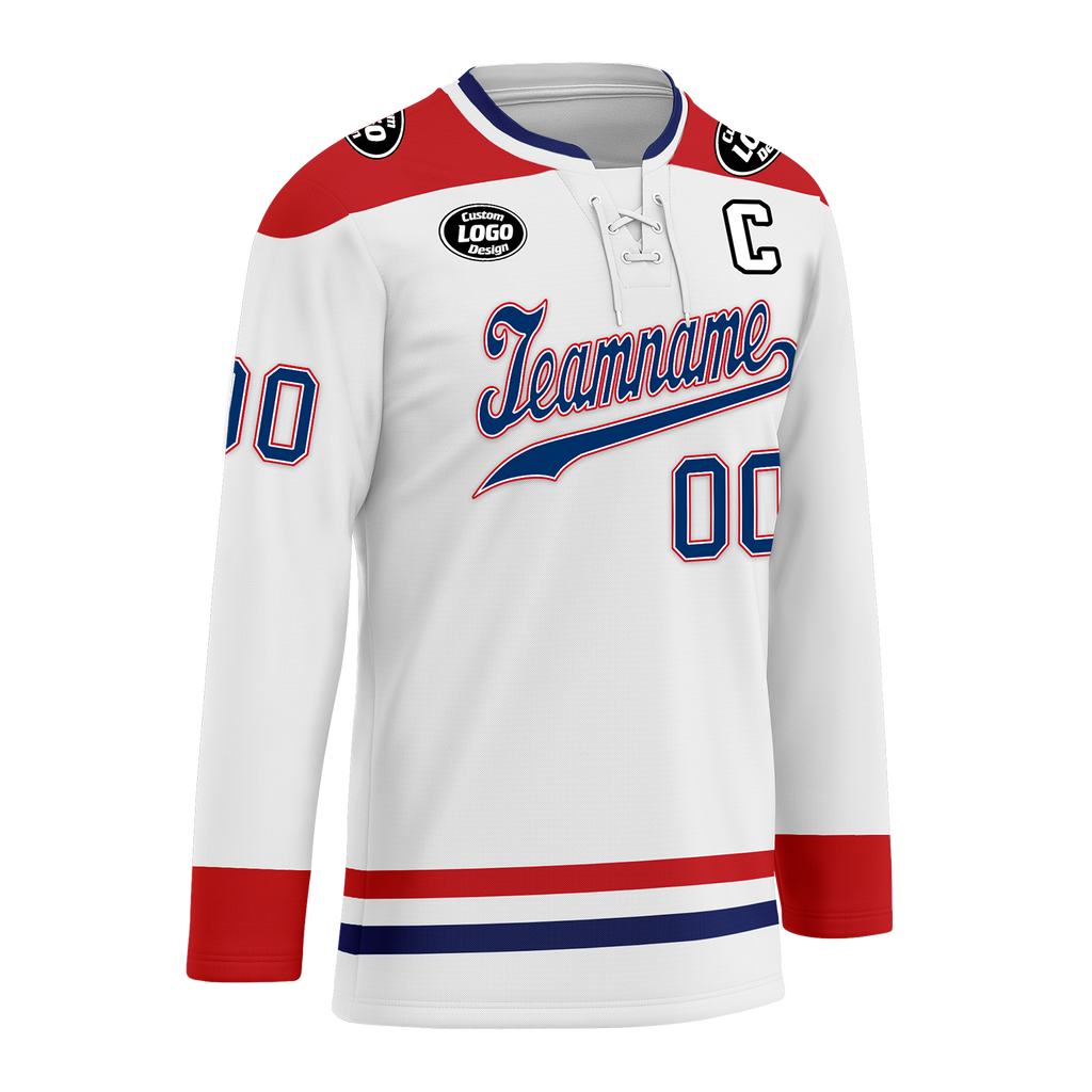 Custom White Red Personalized Hockey Jersey HCKJ01-D0a70a8