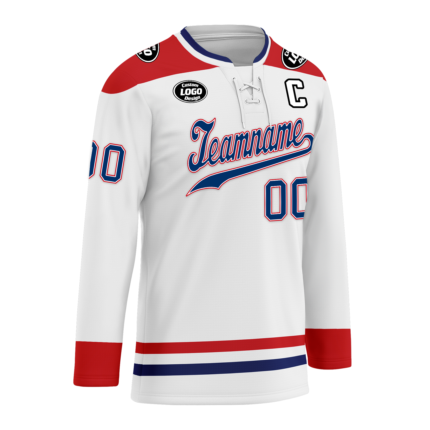 Custom White Red Personalized Hockey Jersey HCKJ01-D0a70a8