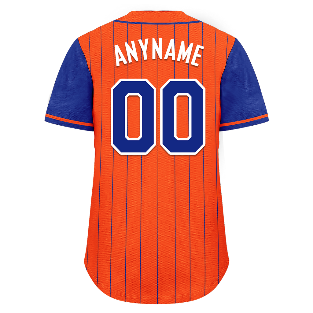 Custom Orange Blue Stripe Fashion Personalized Authentic Baseball Jersey BSBJ01-D017249