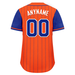 Custom Orange Blue Stripe Fashion Personalized Authentic Baseball Jersey BSBJ01-D017249